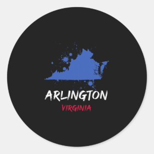 Sticker Rond Arlington Virginie Va Tache De Peinture Souvenir D