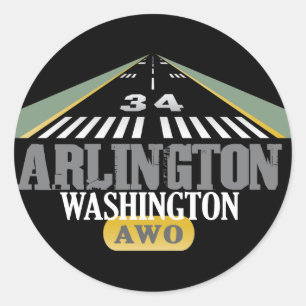 Sticker Rond Arlington Washington - Airport Runway