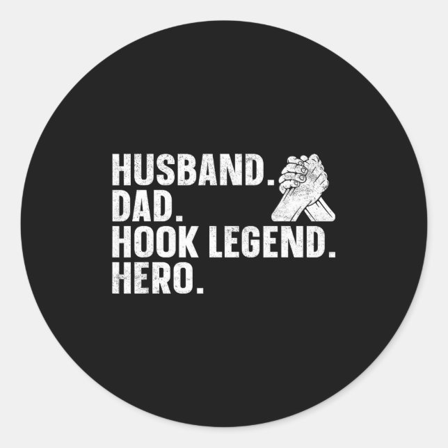 Sticker Rond Arm Wrestling Arm Wrestler Husband. Dad. Hook Lege (Devant)