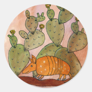 Sticker Rond Armadillo du Texas