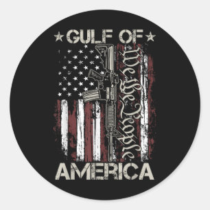 Sticker Rond Arme Américaine Drapeau Patriotes Golfe D'Amérique