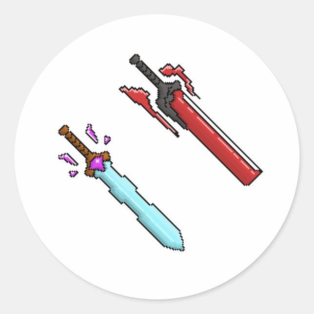 Sticker Rond Arme de fantasy Jour et Nuit Frères Épées (Devant)
