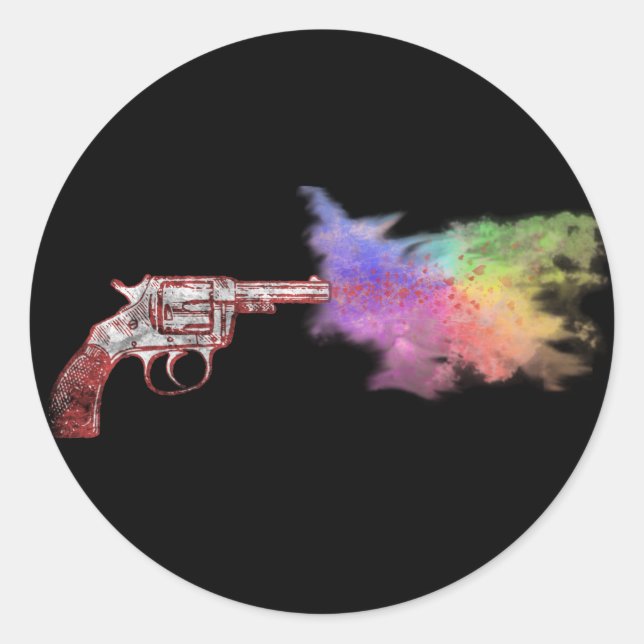 Sticker Rond arme de l'amour : arc-en-ciel : (Devant)