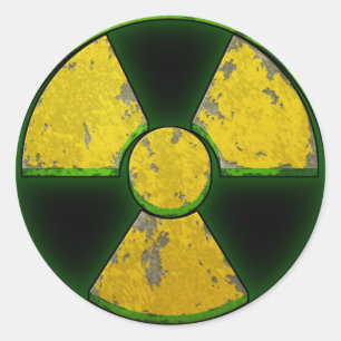 Sticker Rond Arme nucléaire jaune