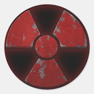 Sticker Rond Arme nucléaire rouge