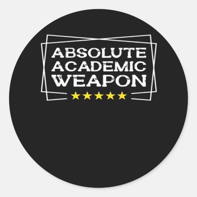 Sticker Rond Arme universitaire absolue Chill classique (Devant)