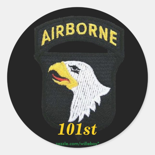 Sticker Rond armée 101e division aéroportée vétérans vétérans S (Devant)