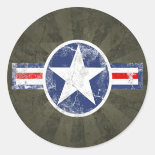 Sticker Rond Armée Air Corps Vintage
