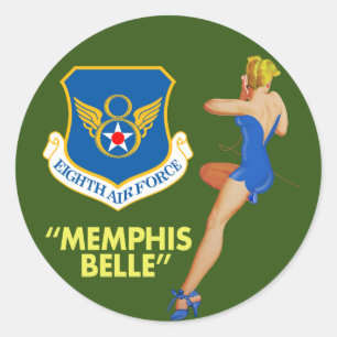 Sticker Rond Armée de l'Air "de belle de Memphis la 8ème"