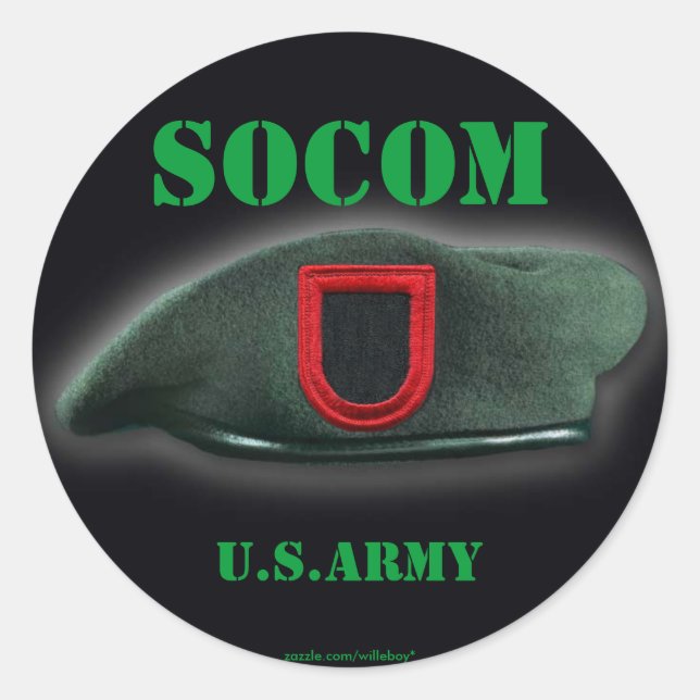 Sticker Rond armée usasoc Special ops vétérans patch (Devant)
