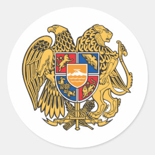 Sticker Rond arménie pays blason armoiries symbole emblème étoi