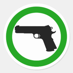 Sticker Rond Armes à feu permises l'autocollant de zone