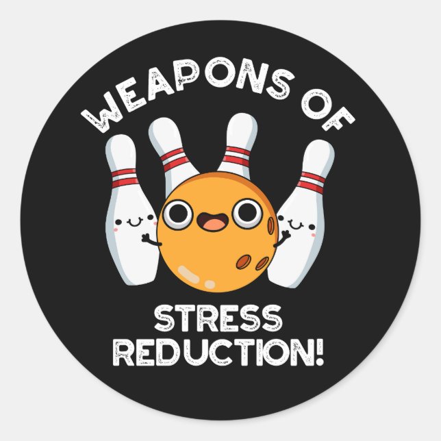 Sticker Rond Armes De Réduction Du Stress Jeu De Bowling Dark B (Devant)