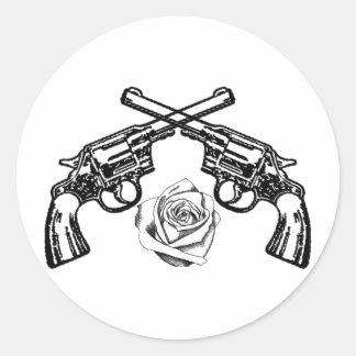 Sticker Rond armes et roses