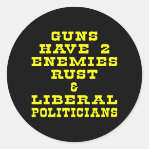 Sticker Rond Armes noires 2 ennemis