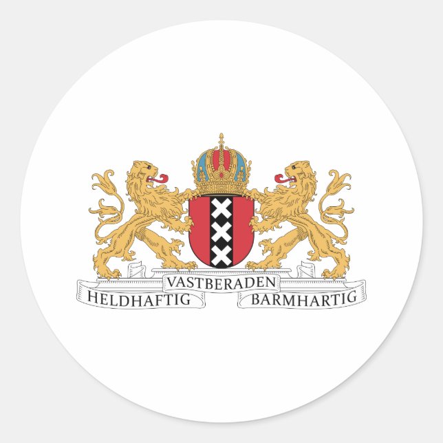 Sticker Rond Armoiries D'Amsterdam (Devant)