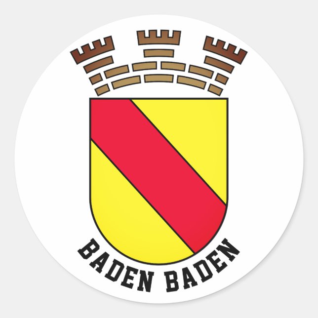 Sticker Rond Armoiries de Baden Baden - ALLEMAGNE (Devant)