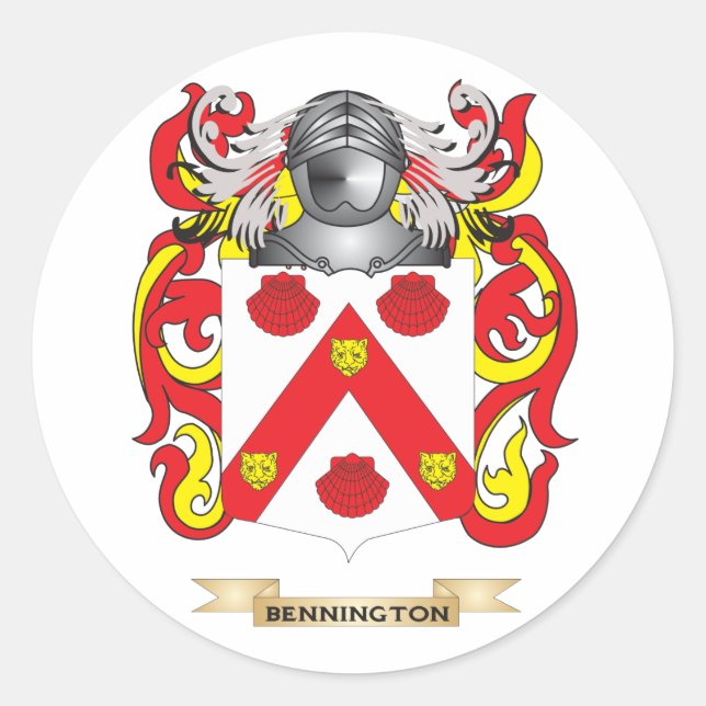 Sticker Rond Armoiries de Bennington (crête de famille) (Devant)