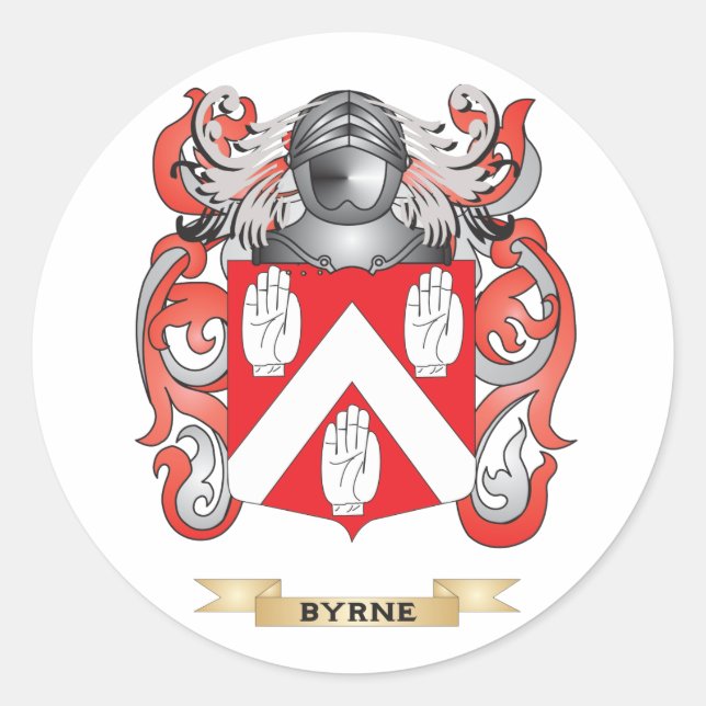 Sticker Rond Armoiries de Byrne (crête de famille) (Devant)