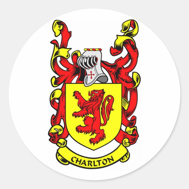 Sticker Rond Armoiries de CHARLTON (Devant)