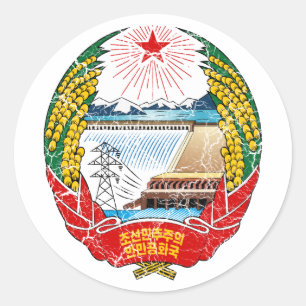 Sticker Rond Armoiries De Corée Du Nord