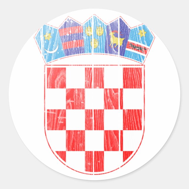 Sticker Rond Armoiries De Croatie (Devant)