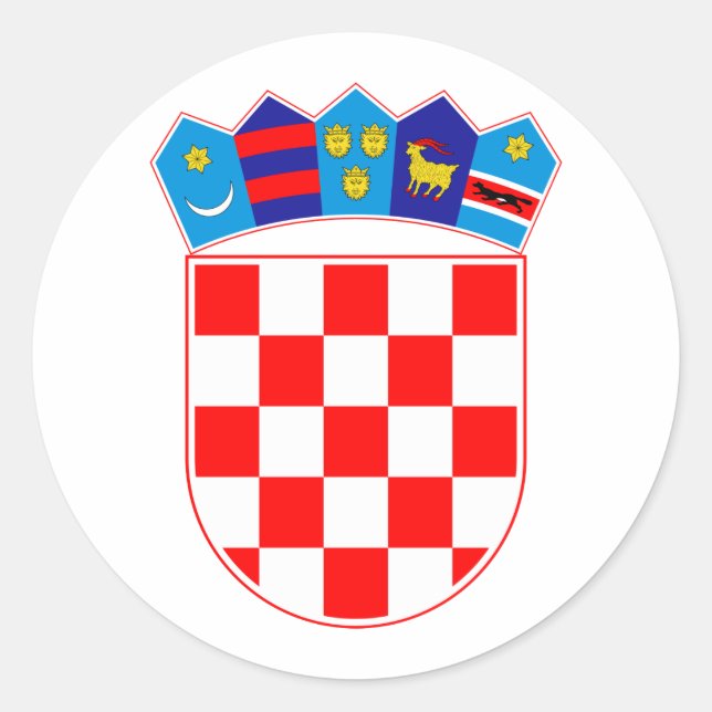 Sticker Rond Armoiries De Croatie (Devant)