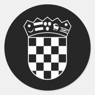 Sticker Rond Armoiries de Croatie, simple, damier