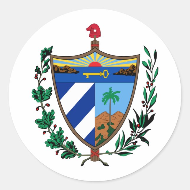 Sticker Rond Armoiries De Cuba (Devant)