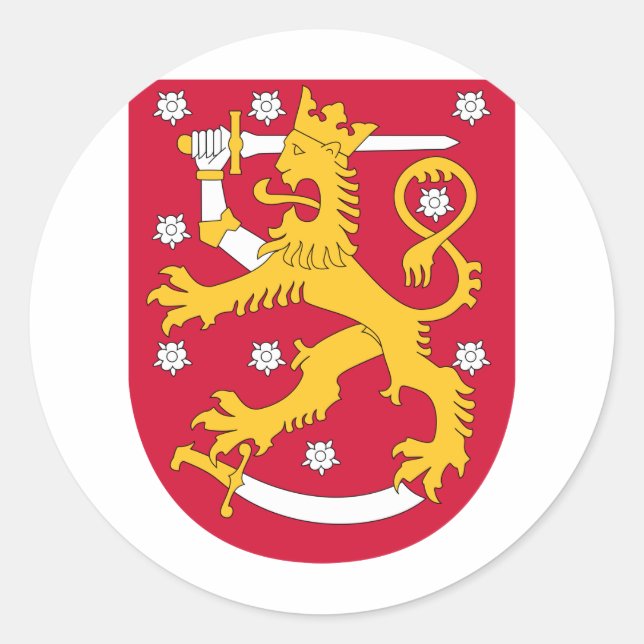 Sticker Rond Armoiries De Finlande (Devant)