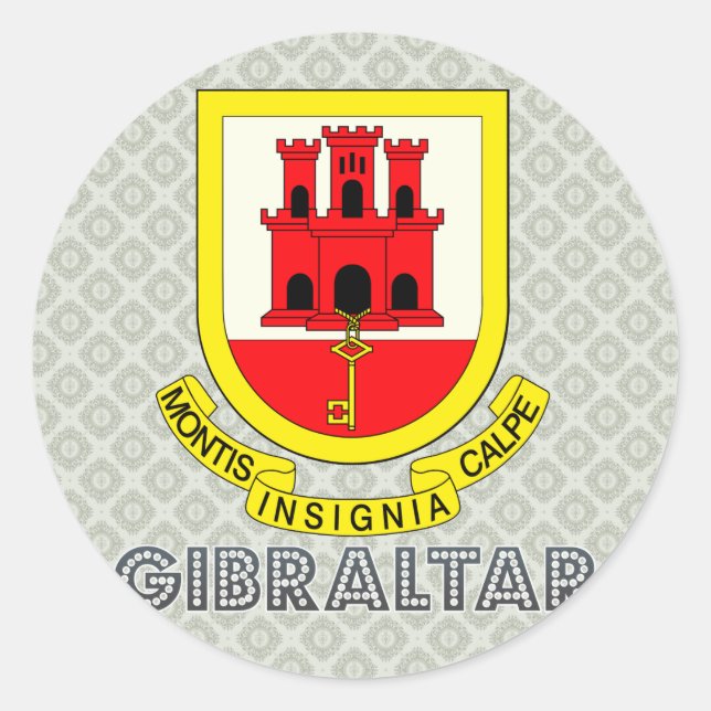 Sticker Rond Armoiries de Gibraltar (Devant)