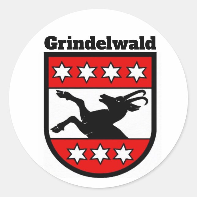 Sticker Rond Armoiries de Grindelwald, Suisse (Devant)