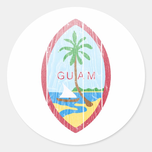Sticker Rond Armoiries De Guam (Devant)