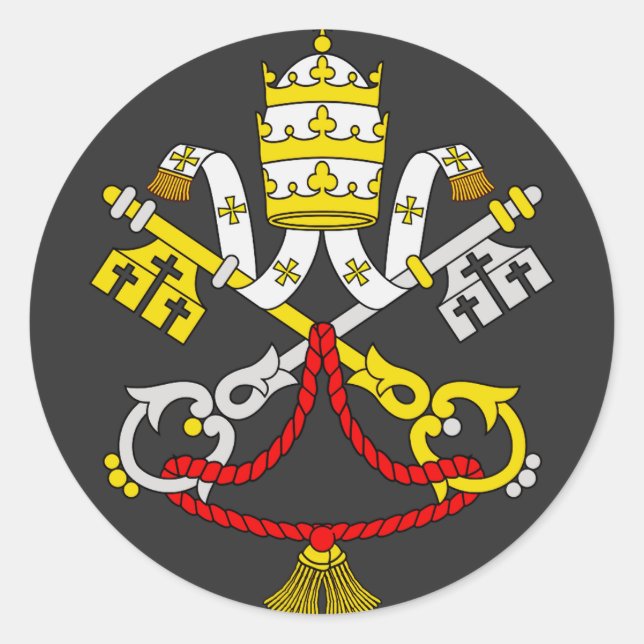 Sticker Rond Armoiries de la Cité du Vatican (Devant)