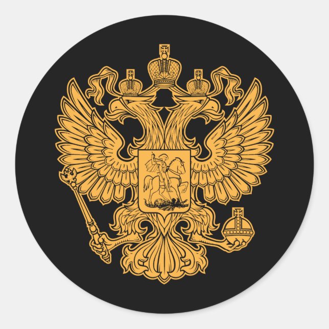 Sticker Rond Armoiries de la Fédération de Russie (Devant)