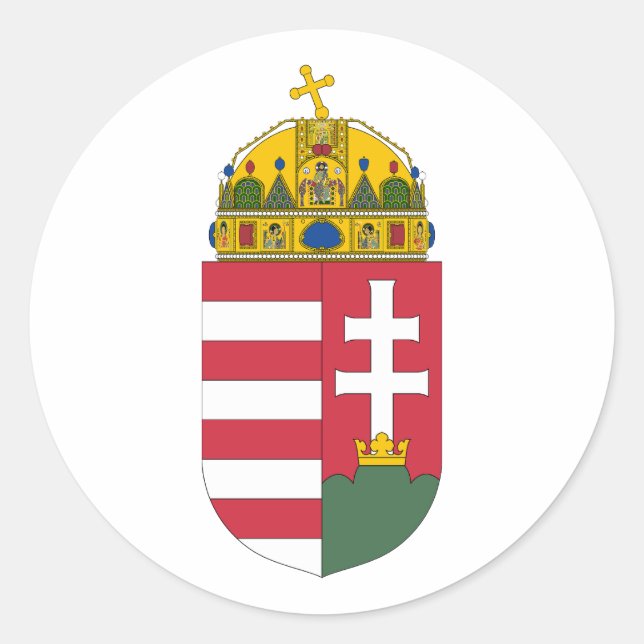 Sticker Rond Armoiries de la Hongrie (Devant)