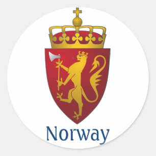 Sticker Rond Armoiries de la Norvège Heraldique scandinave