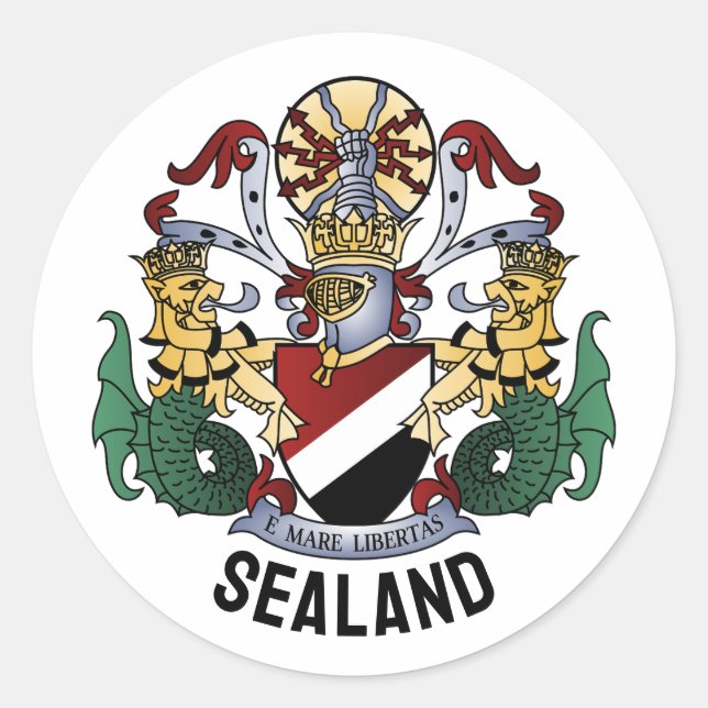 Sticker Rond Armoiries de la Principauté de Sealand (Devant)
