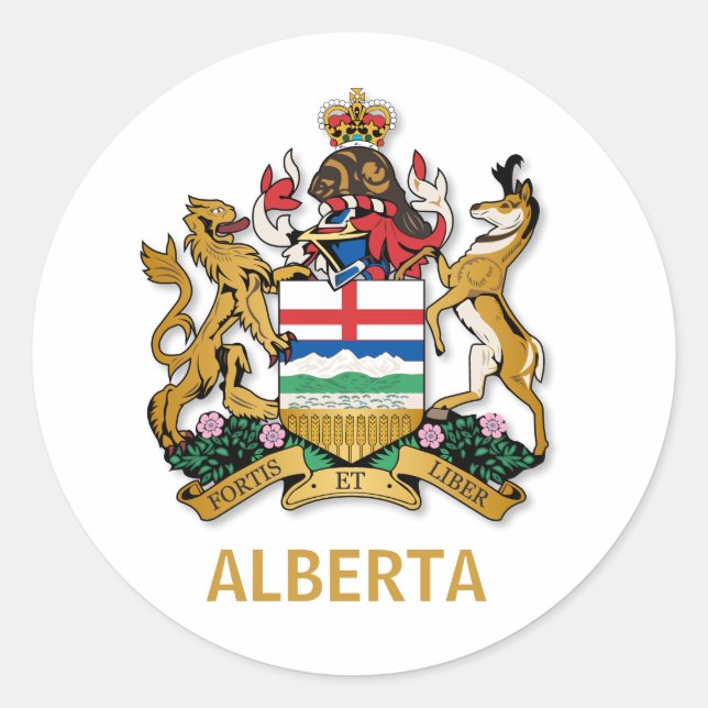 Sticker Rond Armoiries de l'Alberta (Devant)