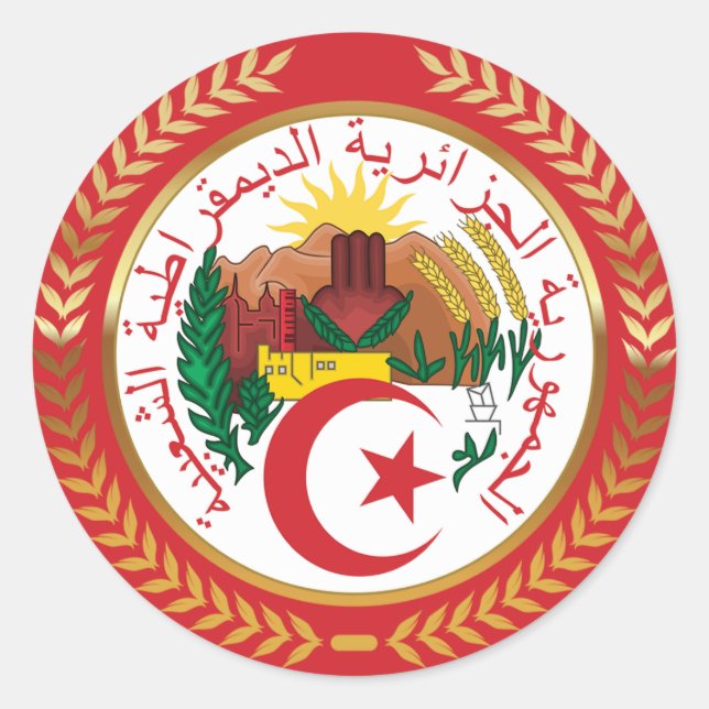 Sticker Rond Armoiries de l'Algérie (Devant)
