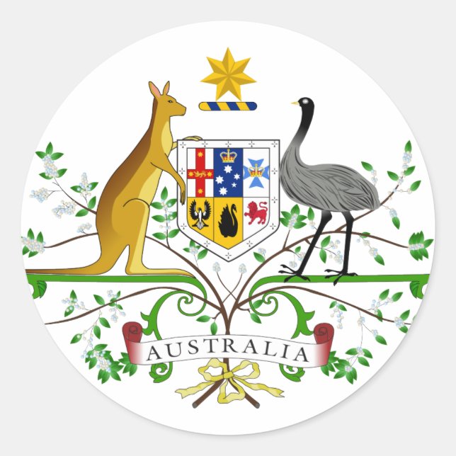 Sticker Rond Armoiries De L'Australie (Devant)