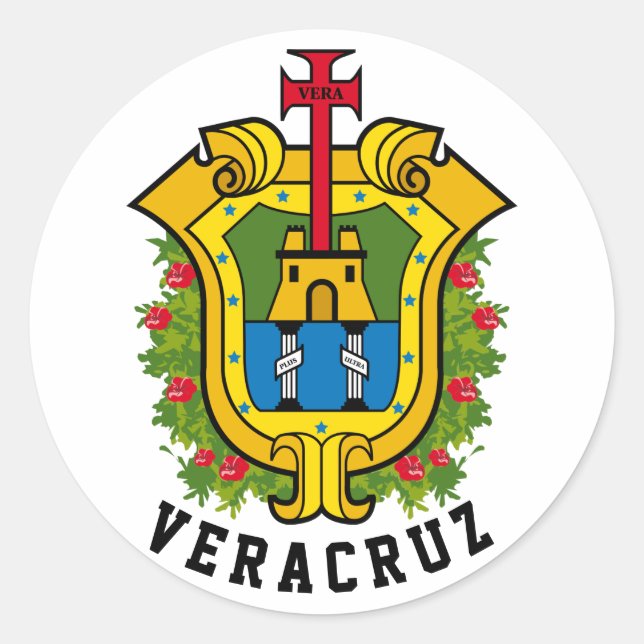 Sticker Rond Armoiries de l'État de Veracruz (Mexique) (Devant)