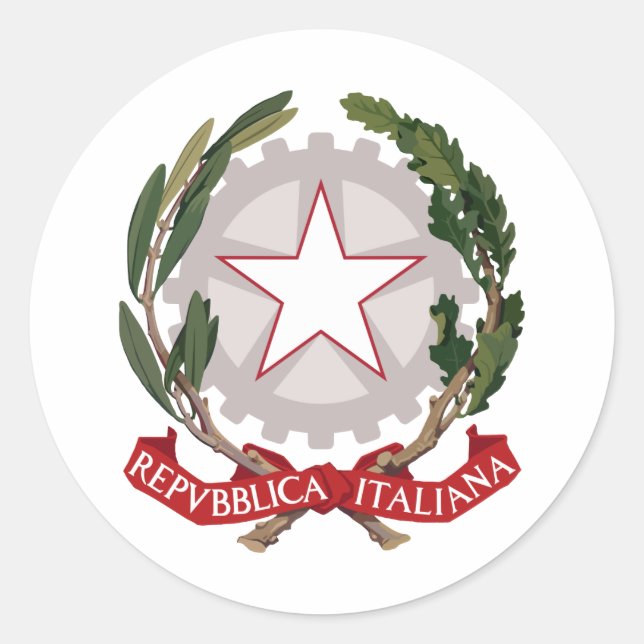 Sticker Rond Armoiries De L'Italie (Devant)