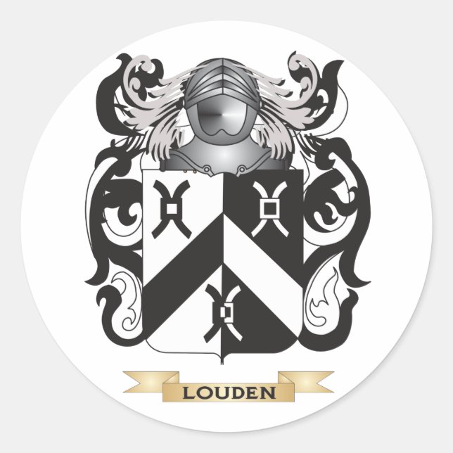 Sticker Rond Armoiries de Louden (crête de famille) (Devant)