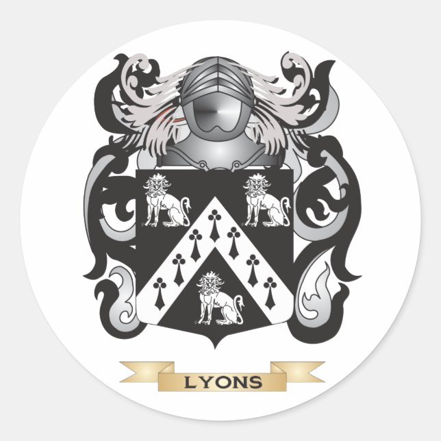Sticker Rond Armoiries de Lyons (crête de famille) (Devant)