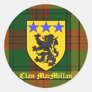 Sticker Rond Armoiries de MacMillan Tartan