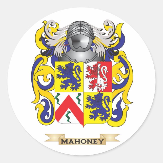 Sticker Rond Armoiries de Mahoney (crête de famille) (Devant)