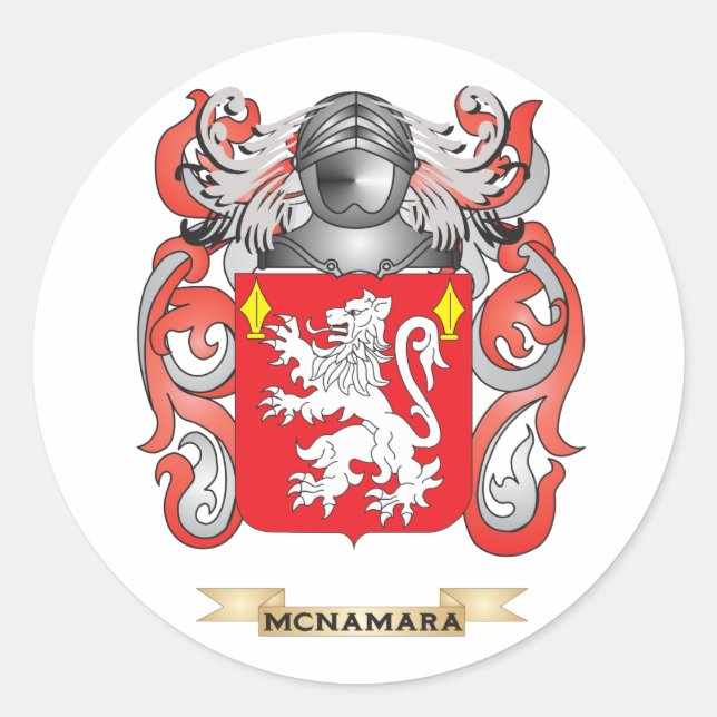 Sticker Rond Armoiries de McNamara (armoiries de la famille) (Devant)