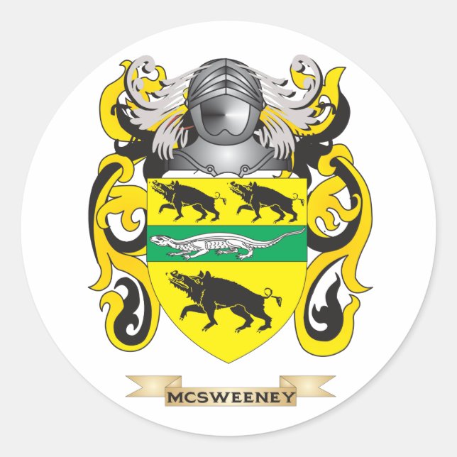 Sticker Rond Armoiries de McSweeney (crête de famille) (Devant)