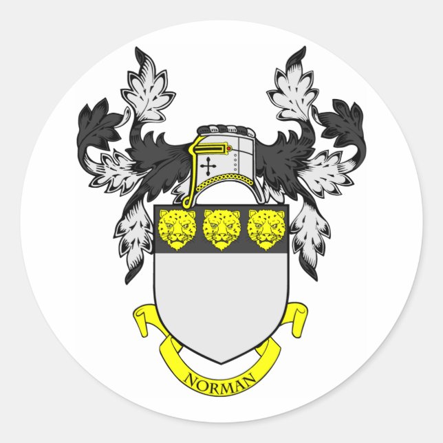 Sticker Rond Armoiries de NORMAN (Devant)